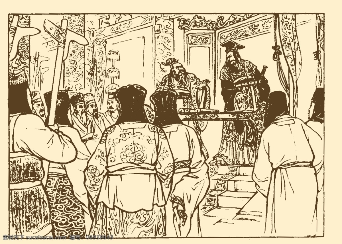 分层 白描 传统 端午 故事 连环画 屈原 人物 古代故事画库 屈原素材下载 屈原模板下载 粽子 传统故事 源文件 节日素材 端午节