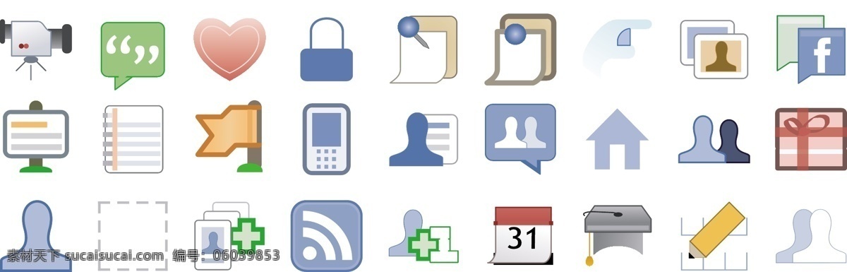 矢量素材 图标 网络集成电路 facebook 风格 矢量 黑色