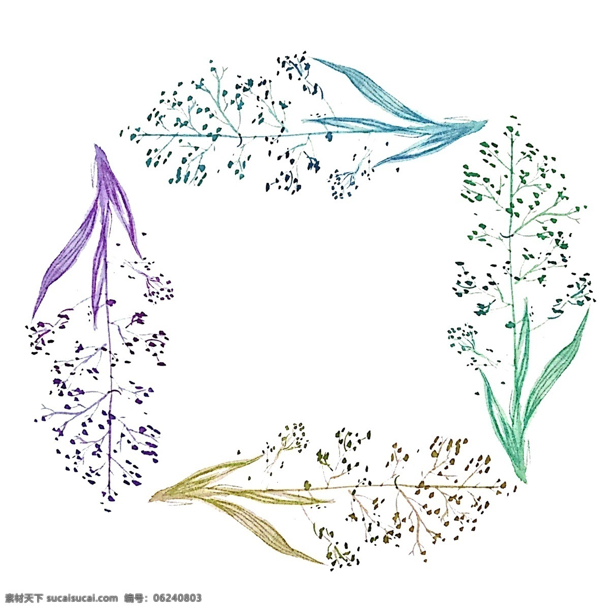 漂亮 水彩 花环 插画 漂亮的花环 水彩花环 创意花环 立体花环 卡通花环 精美花环 植物的花环