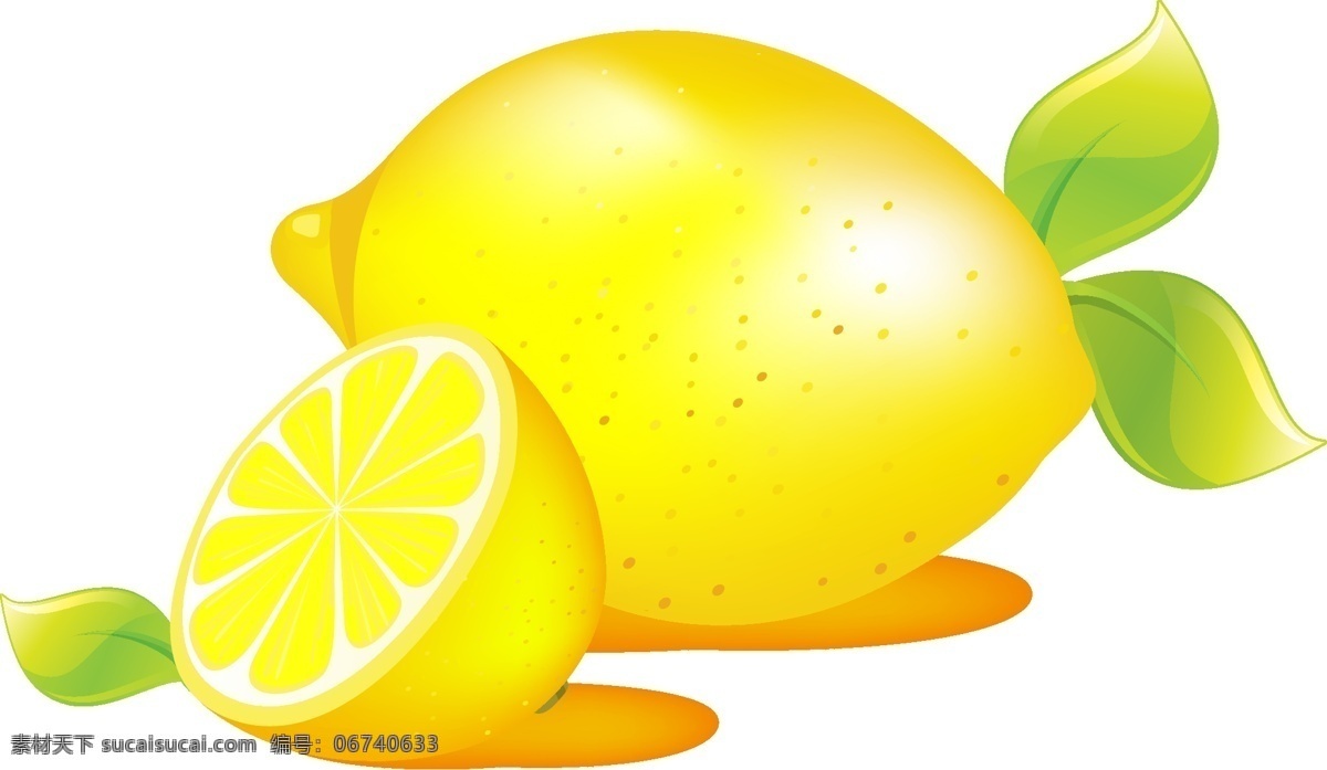 矢量 黄色 柠檬 元素 水果 ai元素 免扣元素