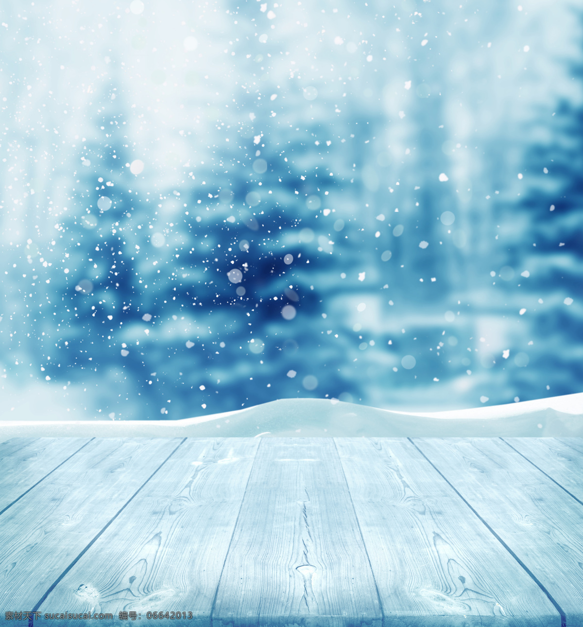 木板 上方 雪花 背景 冬季美景 美丽风景雪花 漂亮景色 风景摄影 雪地风景 自然风景 山水风景 风景图片