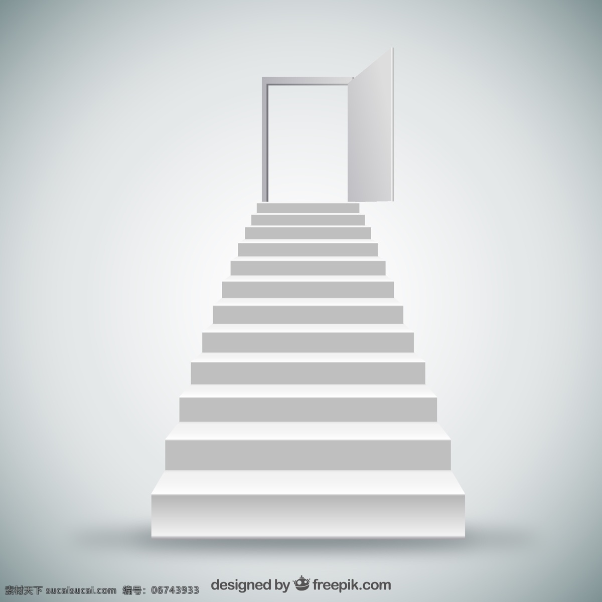 通向门的阶梯 打开 门 阶梯 台阶 出口 白色