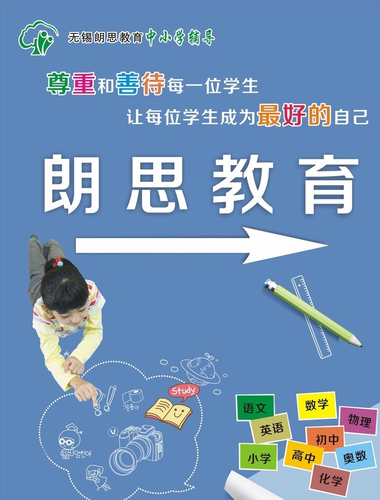 教育指示牌 补习班海报 课程 辅导课 指示标 学习 教育 小学生辅导课 文化培训 中小学辅导 展板模板 小女孩矢量图 趴着画画女孩 铅笔 尺 教育宣传海报 指示牌 路牌 方向牌 方向标 写真 易拉宝 喷绘