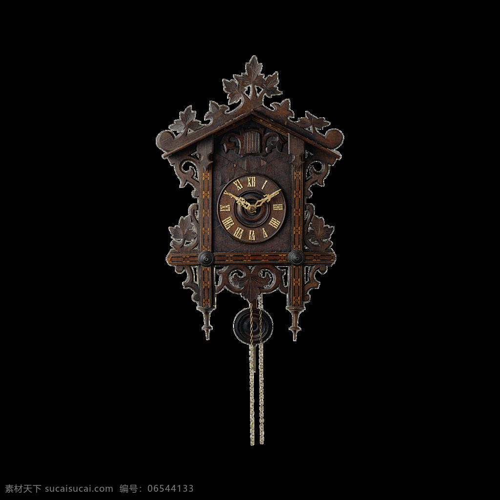 手绘 复古 钟表 元素 褐色 花纹 边框