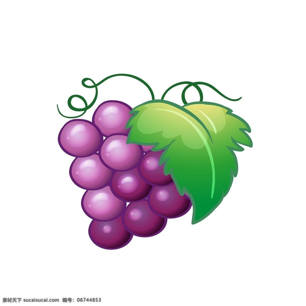 水果 葡萄 矢量 元素 卡通