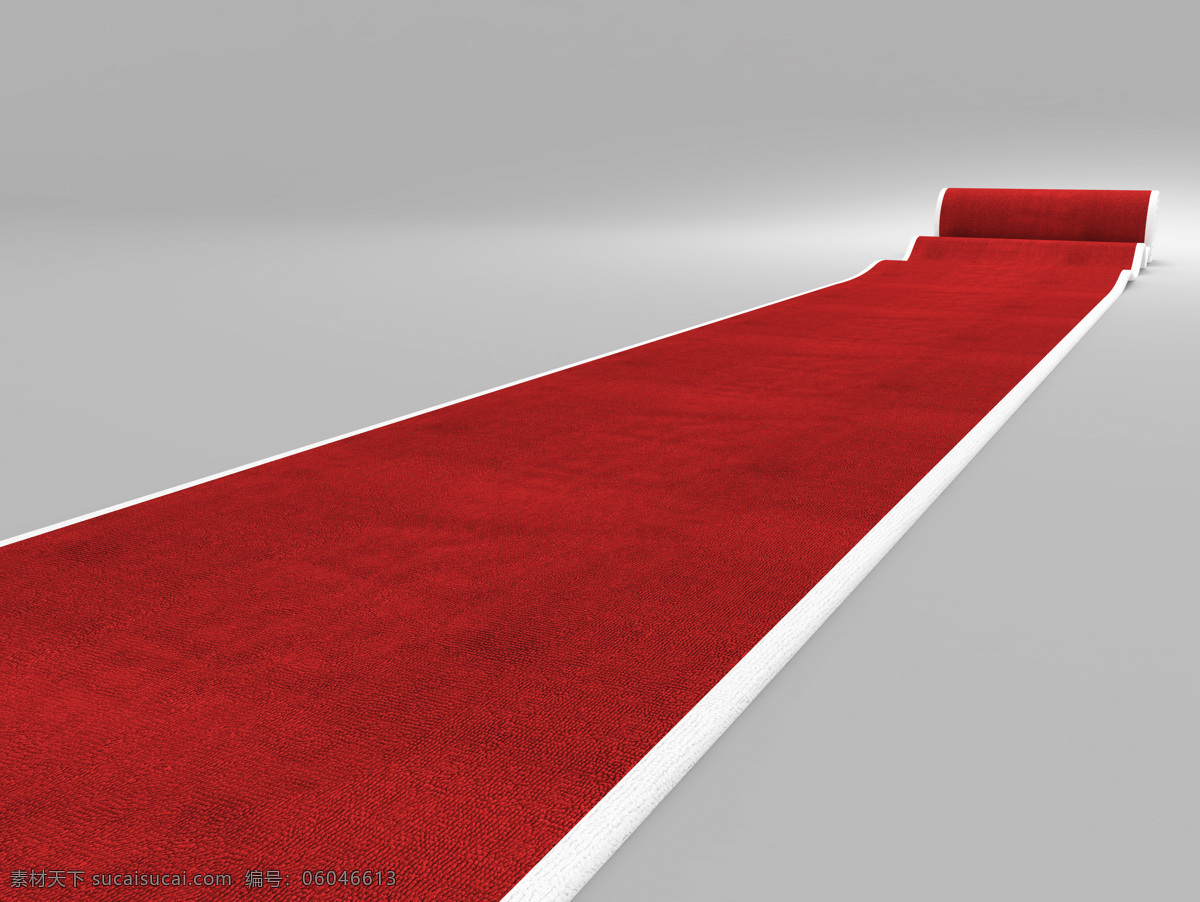 红地毯 红色 斜角 灰色背景 喜庆 卷 白边红地毯 生活用品 生活百科