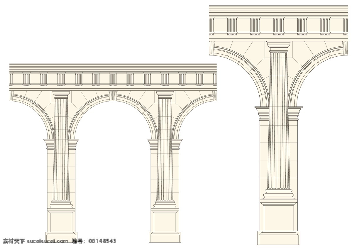 欧式柱子矢量 欧式 柱子 矢量 建筑 罗马柱 底纹边框 花边花纹