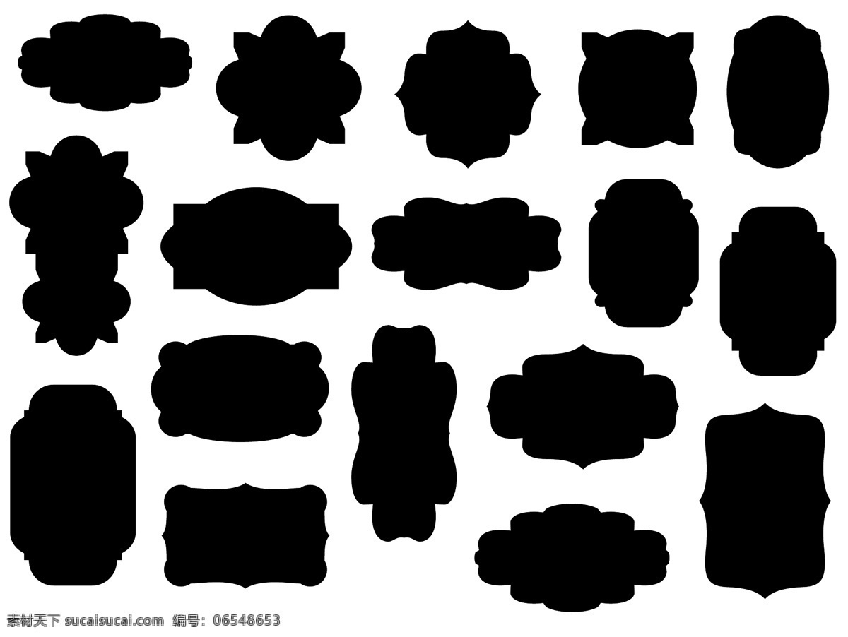 黑色 多边形 简单 矢量 卡通 装饰 矢量素材 卡通装饰