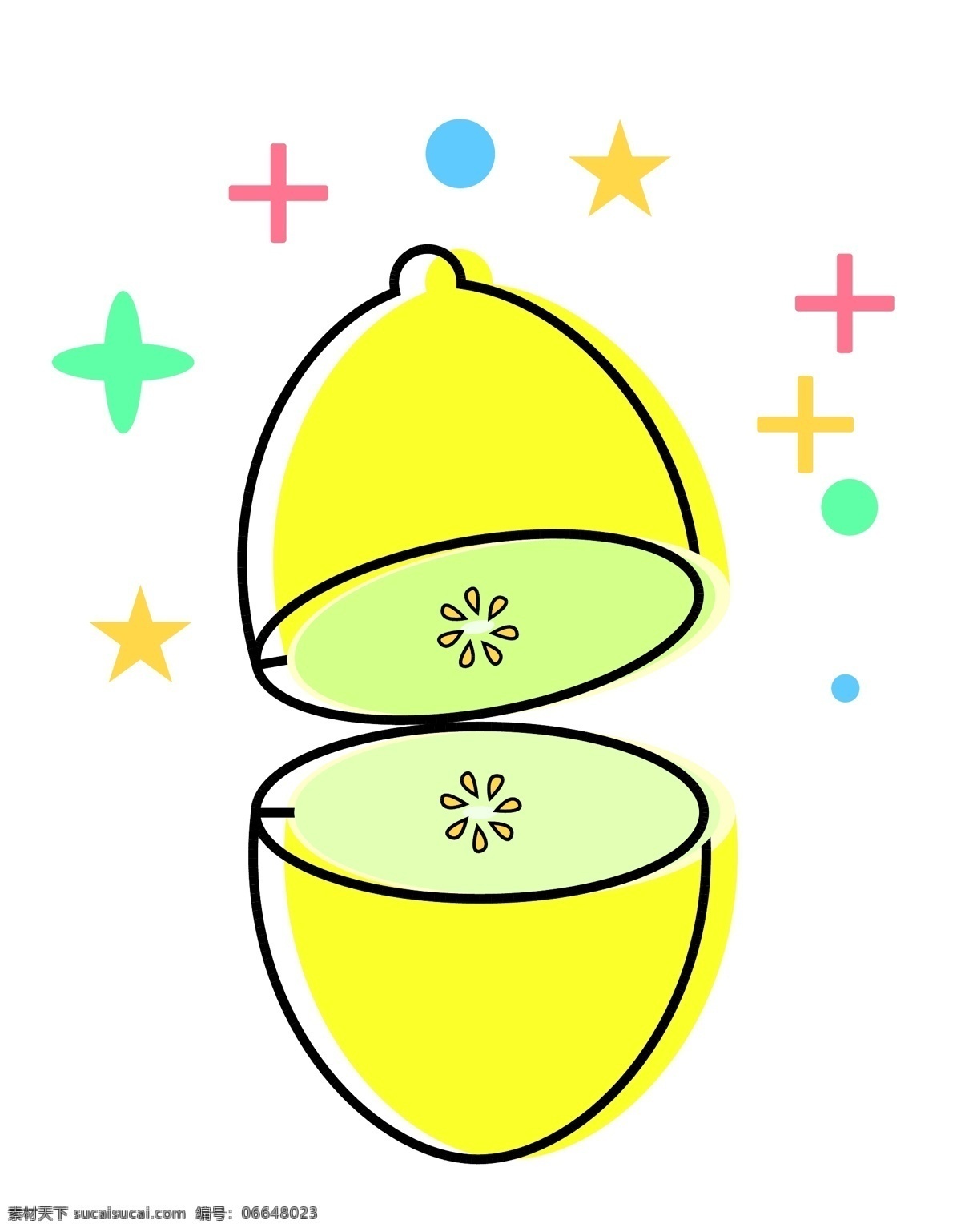 黄色水果柠檬 切开 水果 柠檬