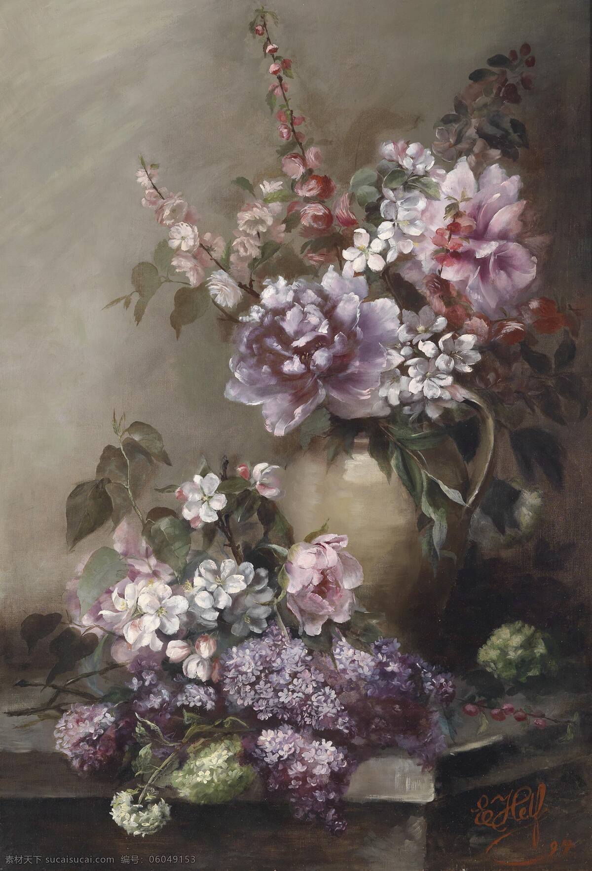 永恒之美 静物鲜花 花瓶 19世纪油画 油画 绘画书法 文化艺术