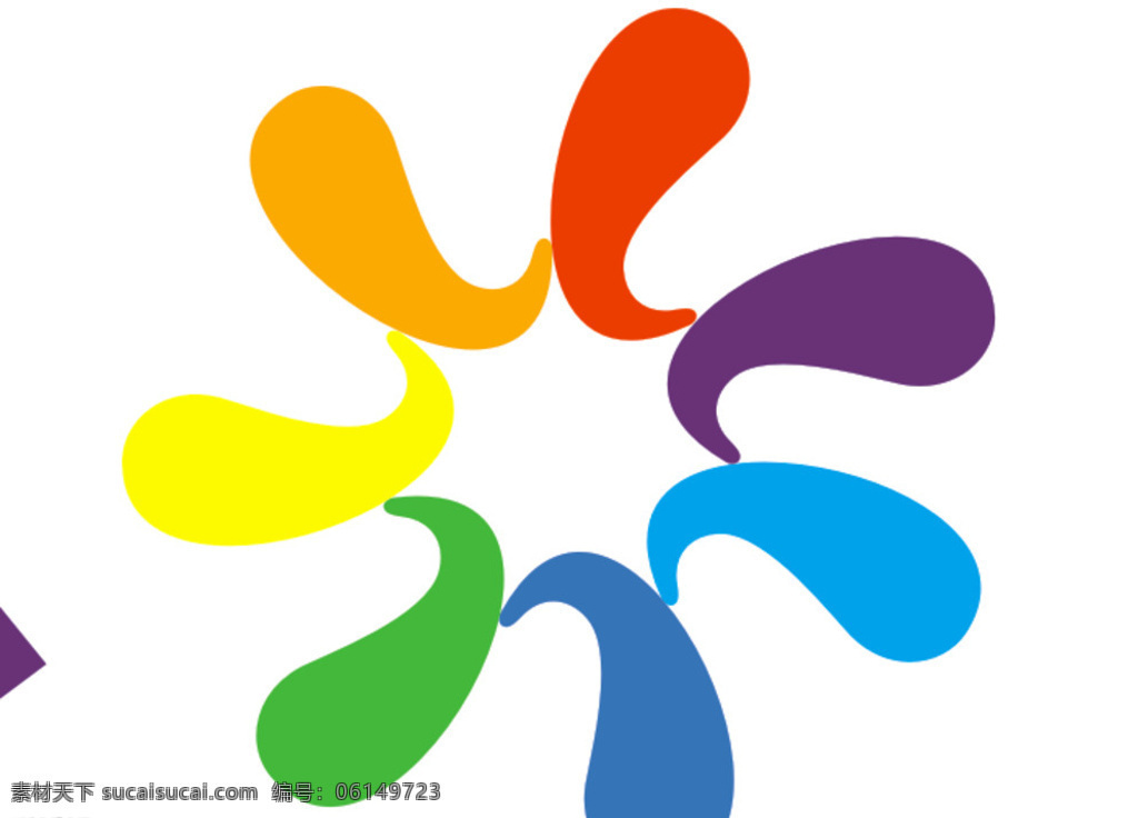 七色花 瓣 logo 七色花瓣 花朵 彩色 七彩 彩虹 标志图标 企业 标志 白色