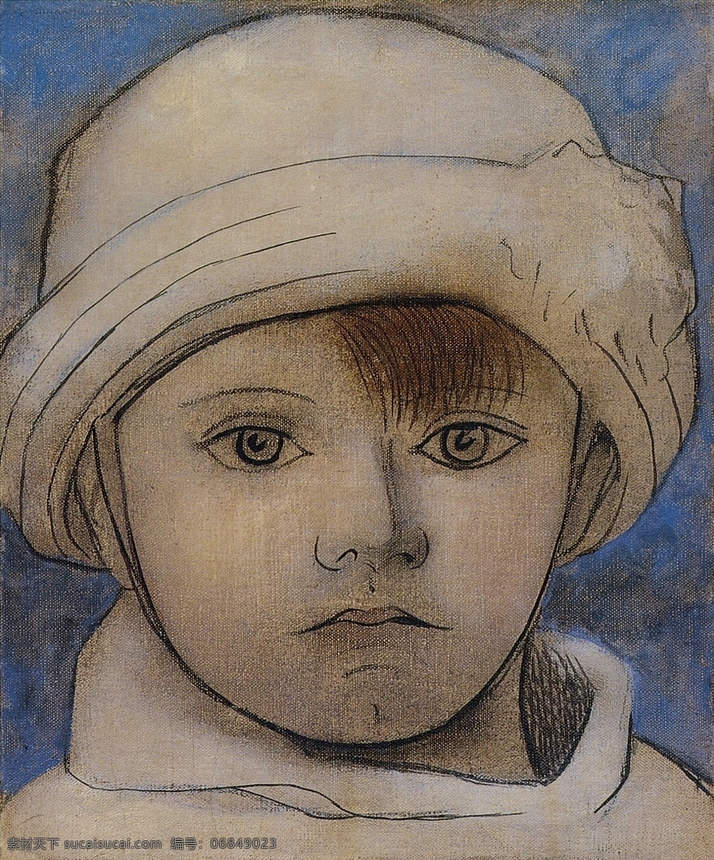 blanc 西班牙 画家 巴勃罗 毕加索 抽象 油画 人物 人体 装饰画 bonnet paulo de portrait 1923 家居装饰素材