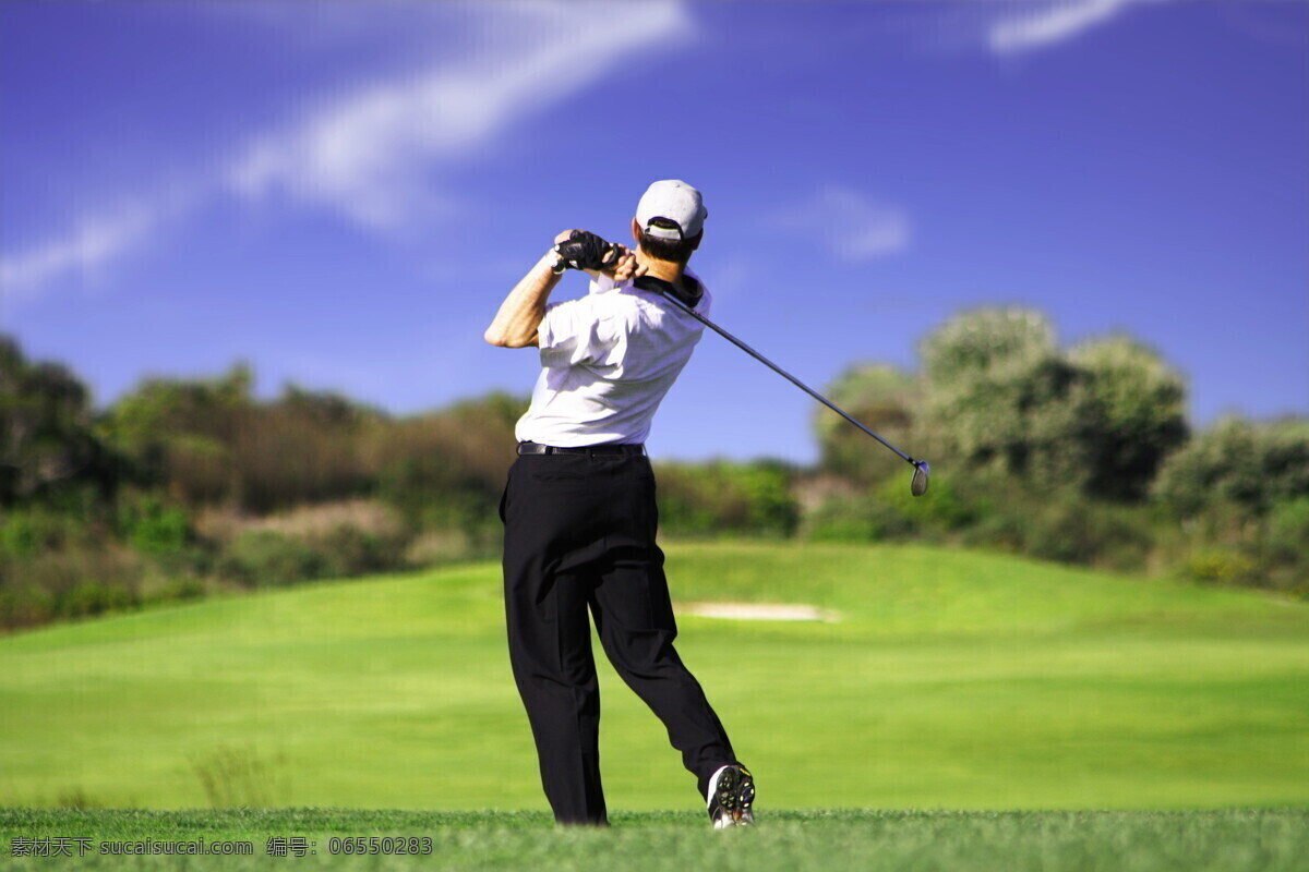 高尔夫球 男人 高尔夫球场 草地 贵族运动 体育运动 生活百科