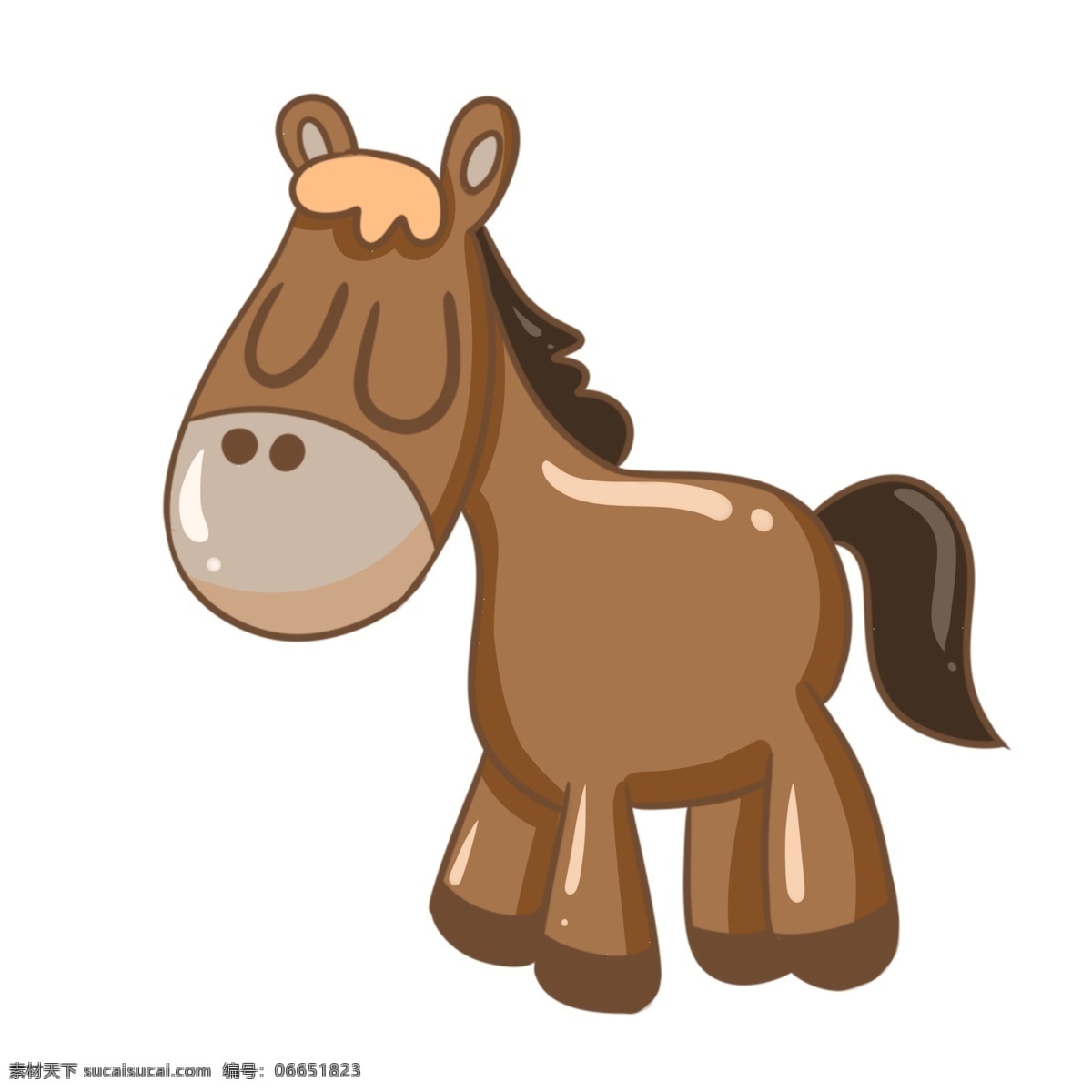 可爱 棕色 小 马驹 插画 卡通马 骑马 小马 动物 家禽 棕色的小马驹 睡觉的小马 手绘小马驹