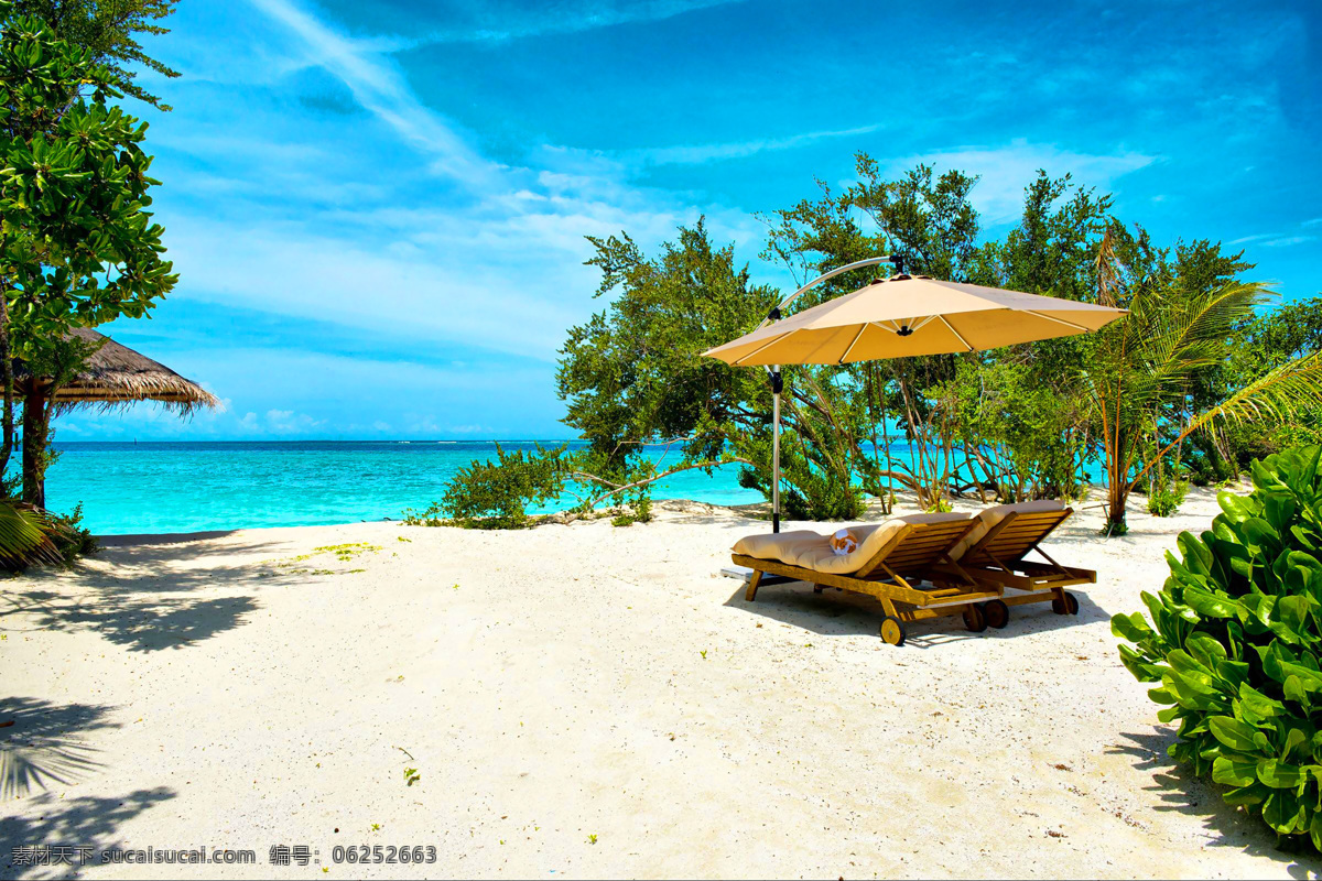 马尔代夫 海滩 上 躺椅 旅游 国外旅游 海洋 海岸 天空 蓝天 热带 新马泰 旅游摄影