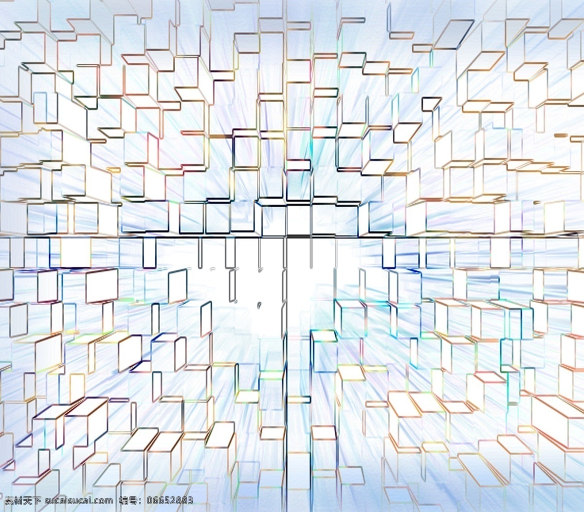 彩色 线条 三维 异 次 元 空间 异次元空间 渐变 时光 速度 简单 正方体 管道 分层 白色