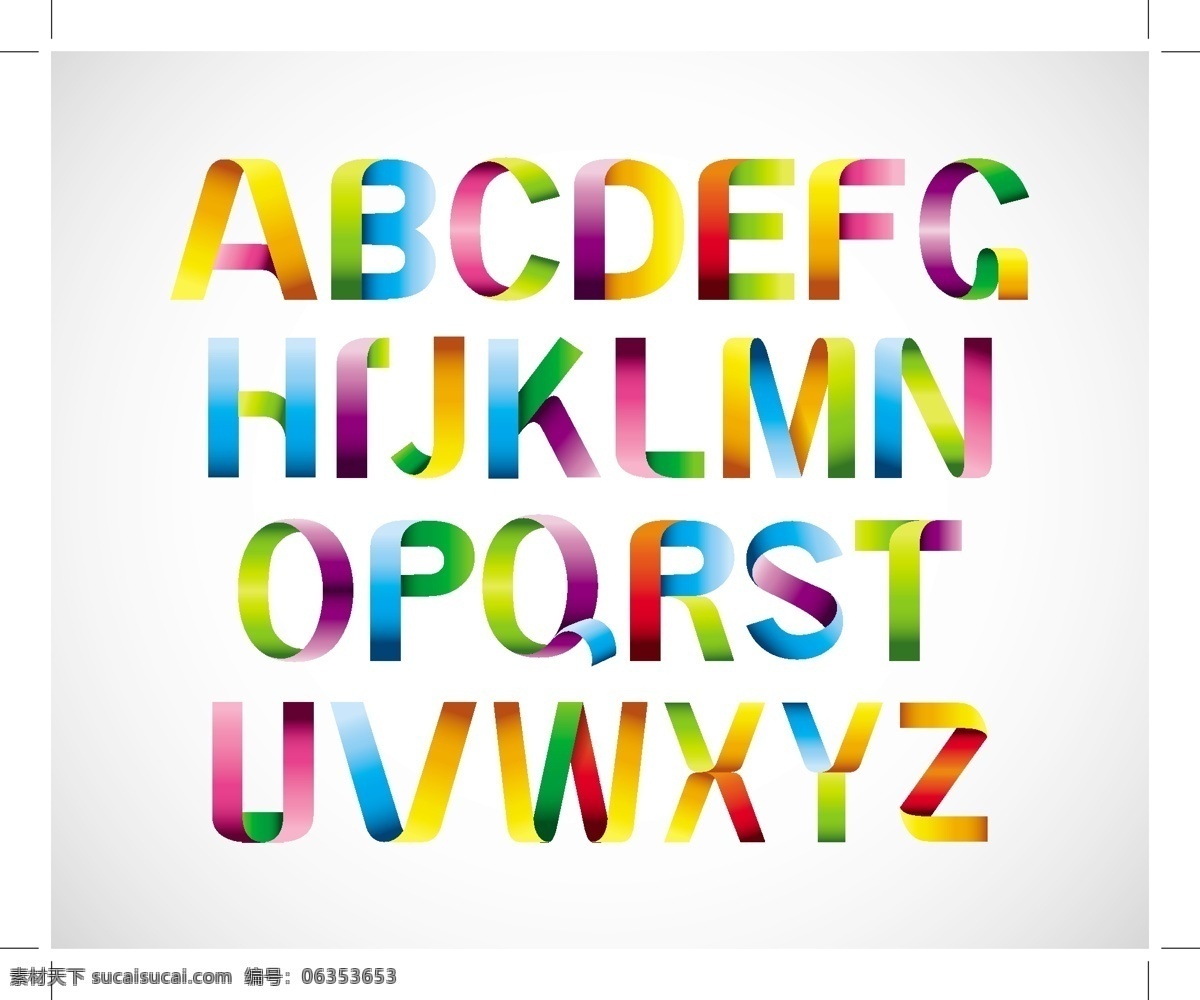 五彩斑斓 折叠 效果 字体 矢量 缤纷色彩 创意字母 创意字体 矢量素材 矢量图 五颜六色 英文字母 英文字体 字体设计 大写字母 多彩字体 五彩字体 七彩字体 折叠字体 艺术字