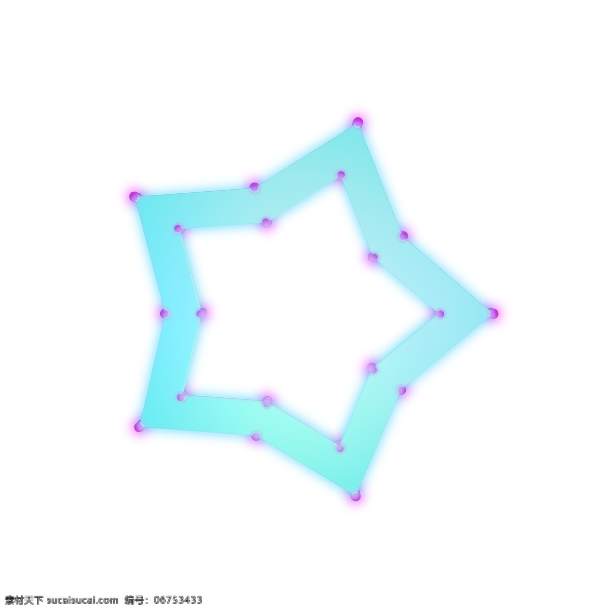c4d 立体几何 五角星 发光 边框 立体 几何 霓虹灯光效 电商 装饰 首页 装修 装饰图案