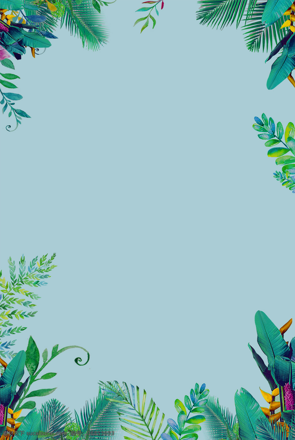 绿色 简洁 夏天 促销 背景 树叶 彩色 商场