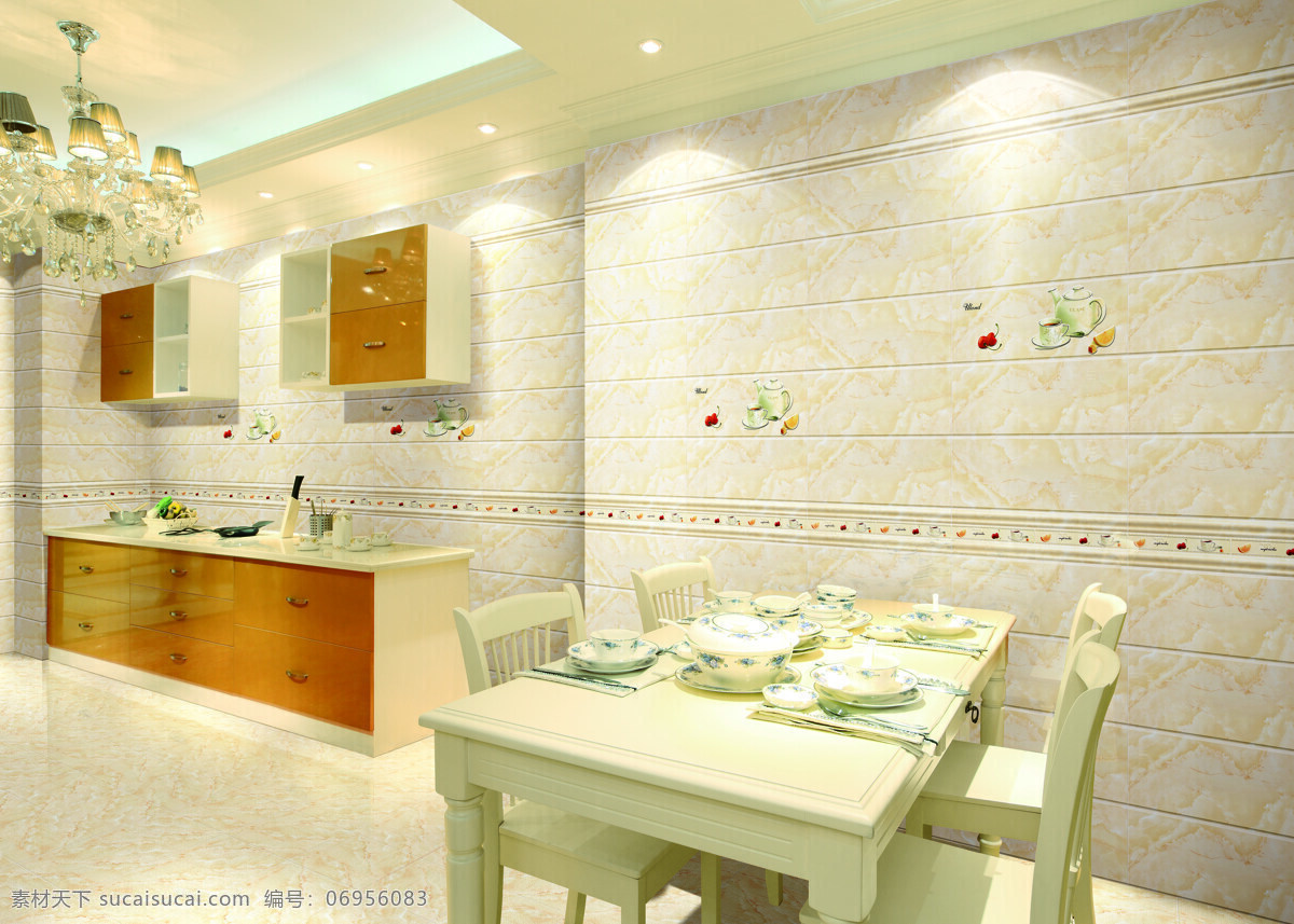 厨房 3d设计 3d作品 餐桌 厨房设计素材 欧式 陶瓷 厨房模板下载 椅子 家居装饰素材