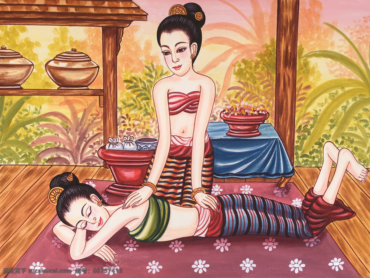 泰式按摩图 泰式按摩 美容spa 泰国 按摩 推拿 文化艺术 传统文化