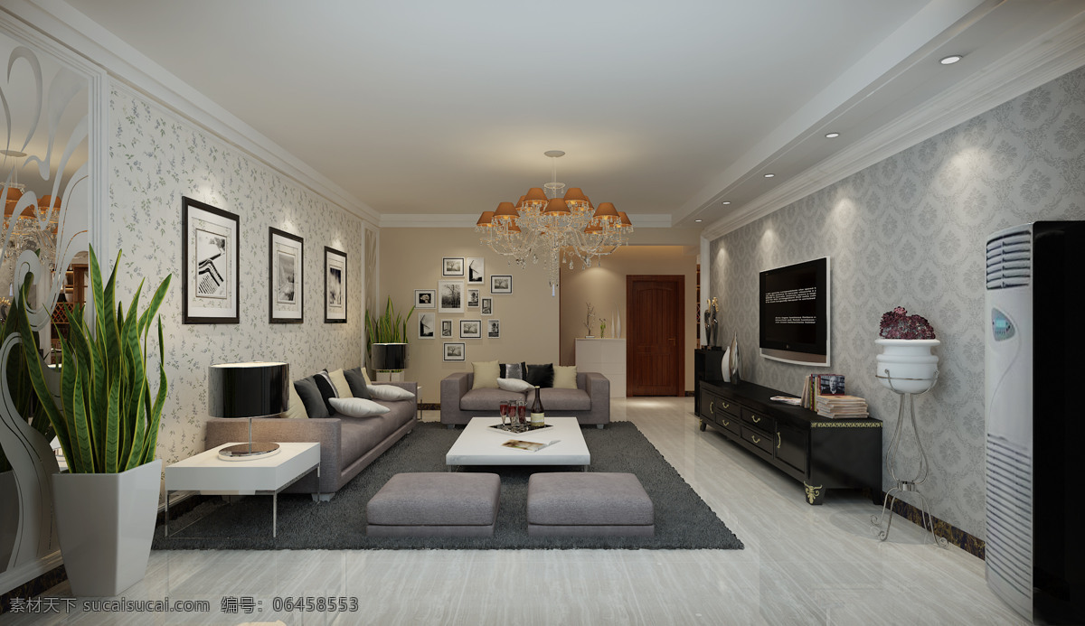 室内 客厅 3d设计 墙纸 沙发 室内客厅 效果图 设计素材 模板下载 家居装饰素材 壁纸墙画壁纸
