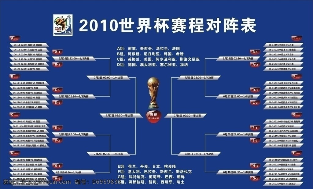 世界杯对阵图 2010 世界杯 对阵图 赛程 休闲娱乐 生活百科 矢量