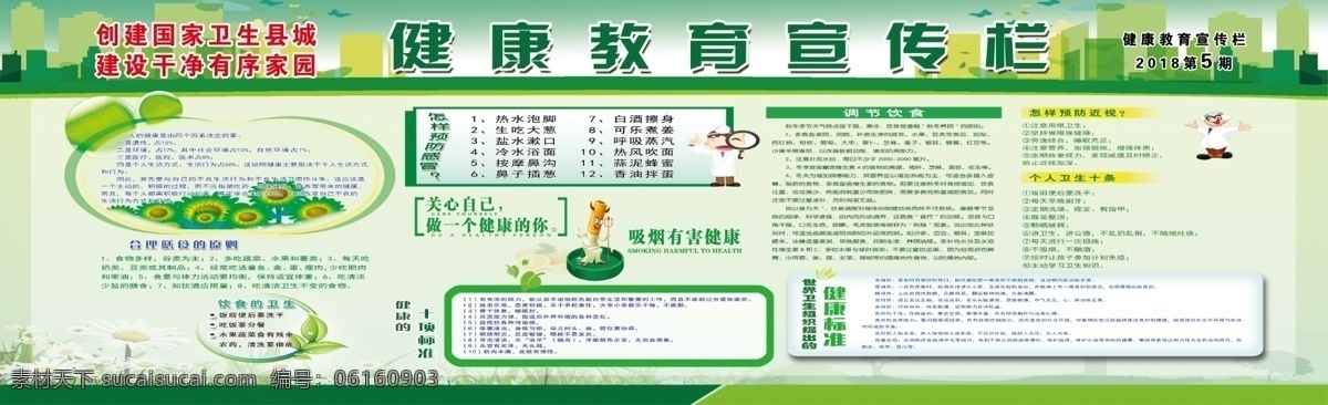 创卫展板 健康 宣传栏 宣传展板 促进健康 三大害 病煤生物 病煤 绿色 社区 社区展板 绿底 健康展板 健康宣传 病煤危害 禁止吸烟 展板
