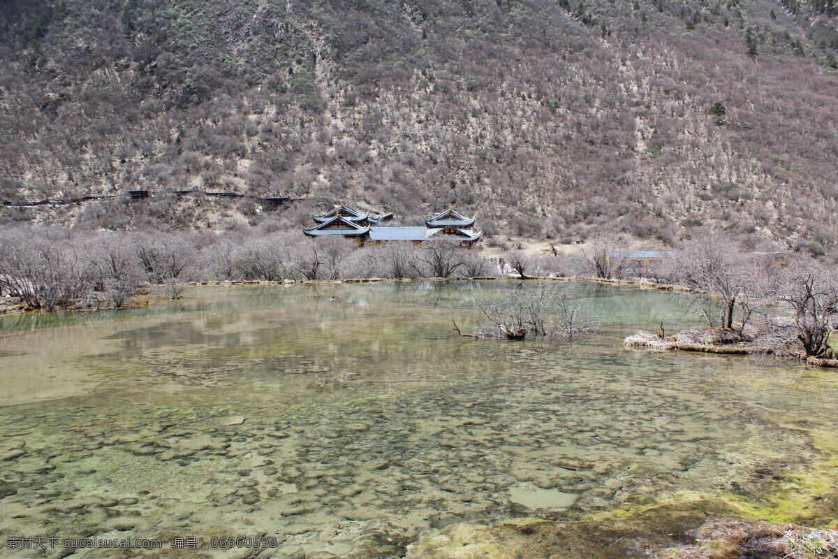 黄龙风光 高清 四川 黄龙 自然景观 山水 绿树 山水风景