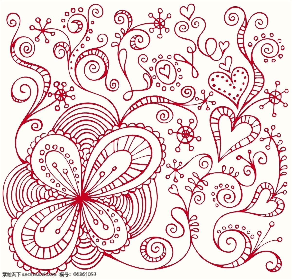 抽象 心形 花纹 矢量图 其他矢量图