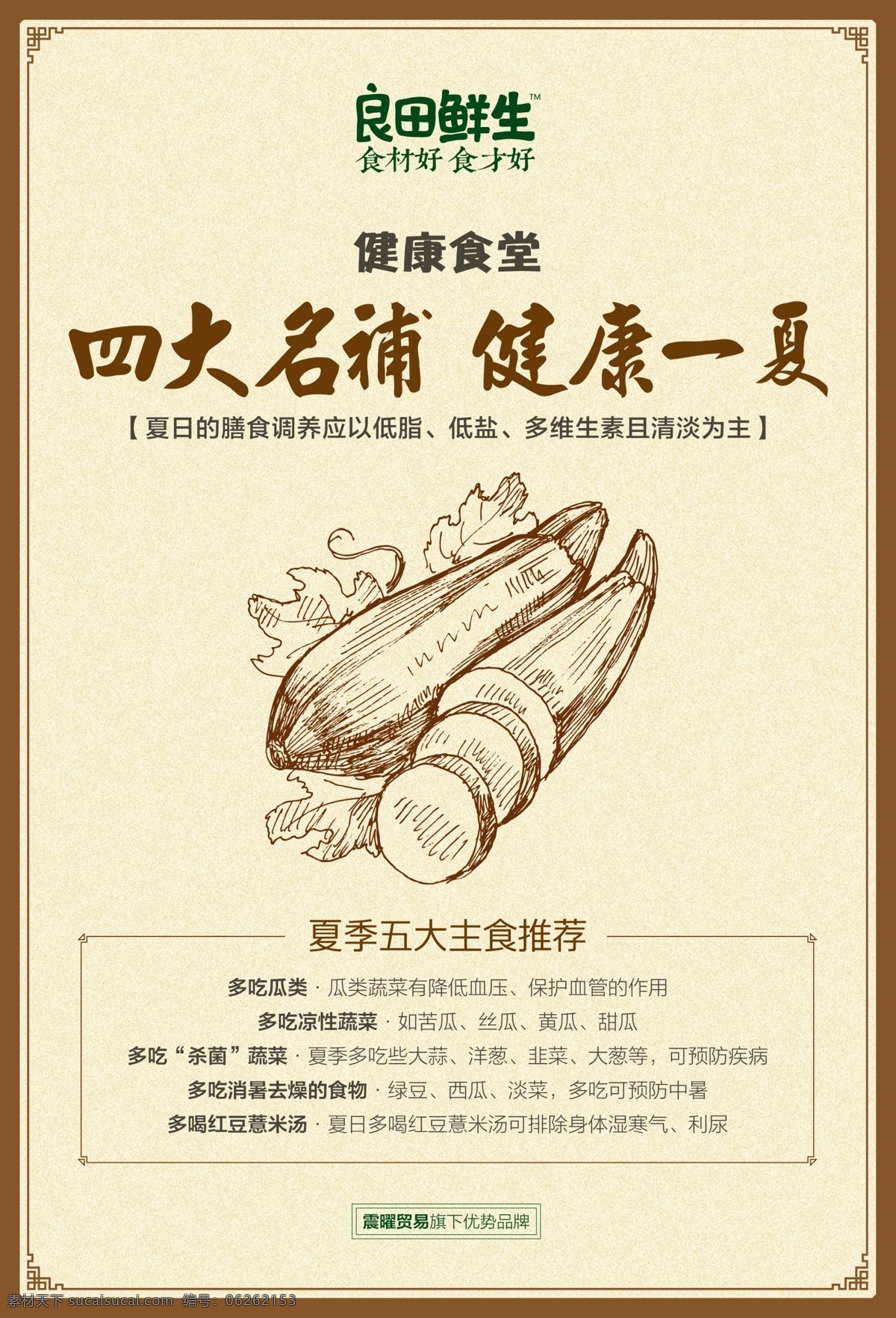 健康 一夏 健康海报 食物图 食堂菜推荐 原创设计 原创海报