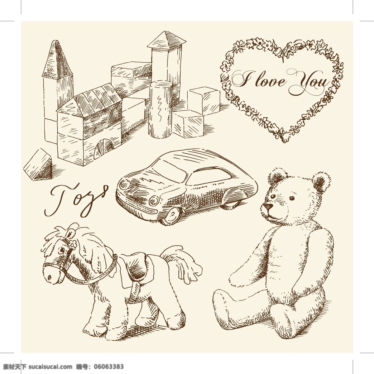 手绘 古典 儿童玩具 矢量 经典 童年 玩具 手绘的经典 经典的童年 童年的玩具 儿时 向量手绘 矢量图 其他矢量图