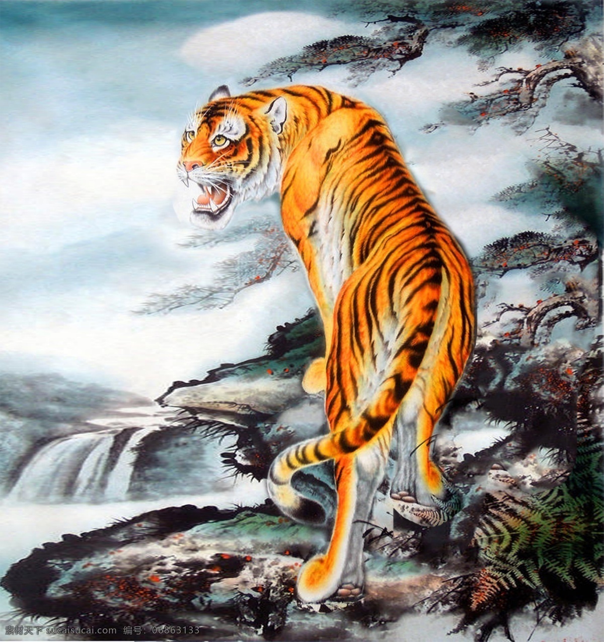 猛虎上山 猛虎 上山 上山图 老虎 室内广告设计