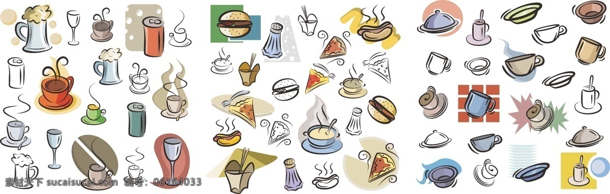 手绘 食品 饮料 矢量 画 一方面 向量 其他材料 矢量图 其他矢量图