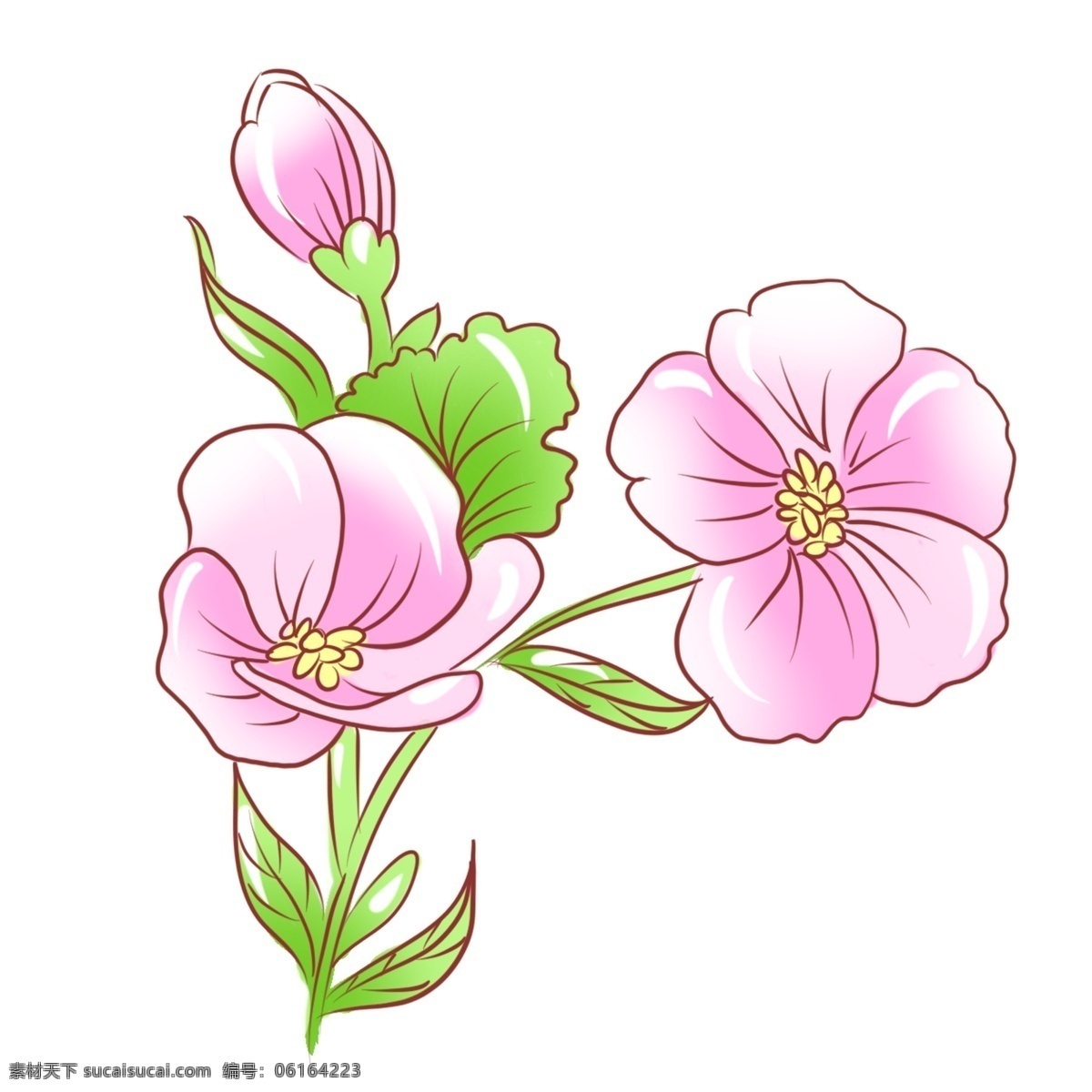 手绘 花卉 桃花 元素 商用 手绘花 植物 手绘桃花 手绘植物 桃花节