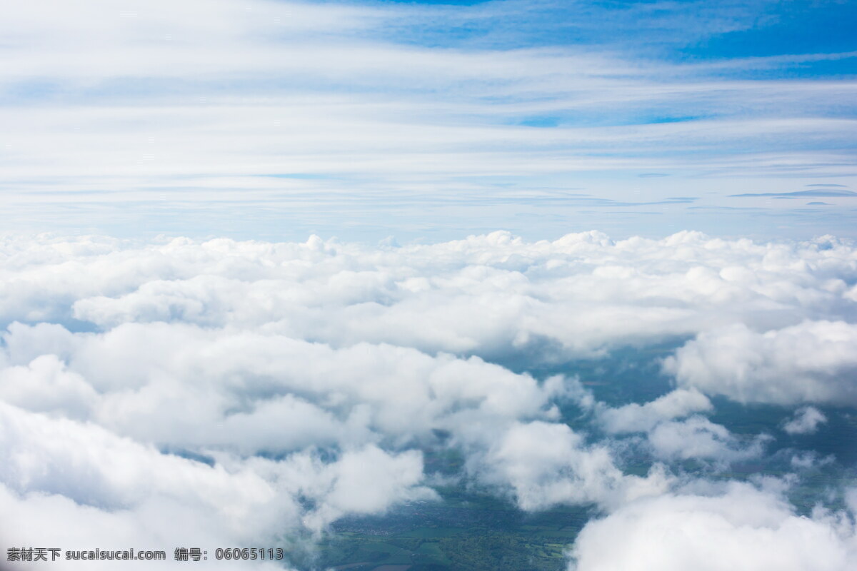 高空白云高清 高空 云层 白云 云团 浮云 云朵 蓝天 天空景观图片