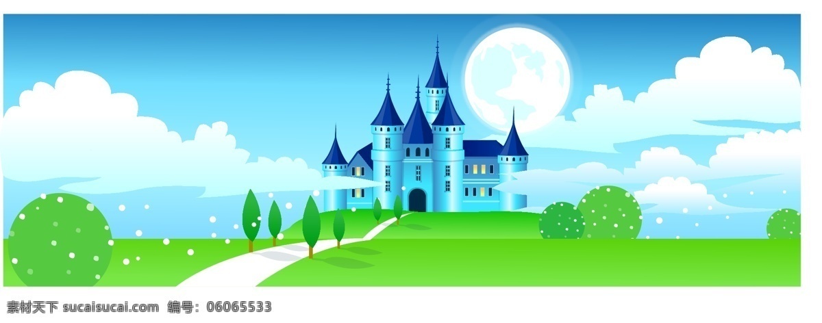 城堡矢量图 卡通 城堡 矢量图 白色