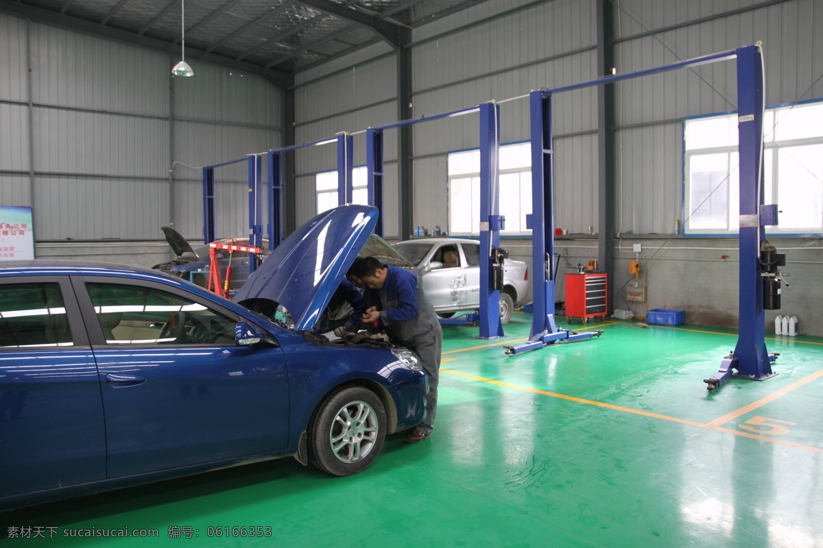 修车厂 汽车修理厂 汽车修理 汽车美容 洗车 现代科技 工业生产
