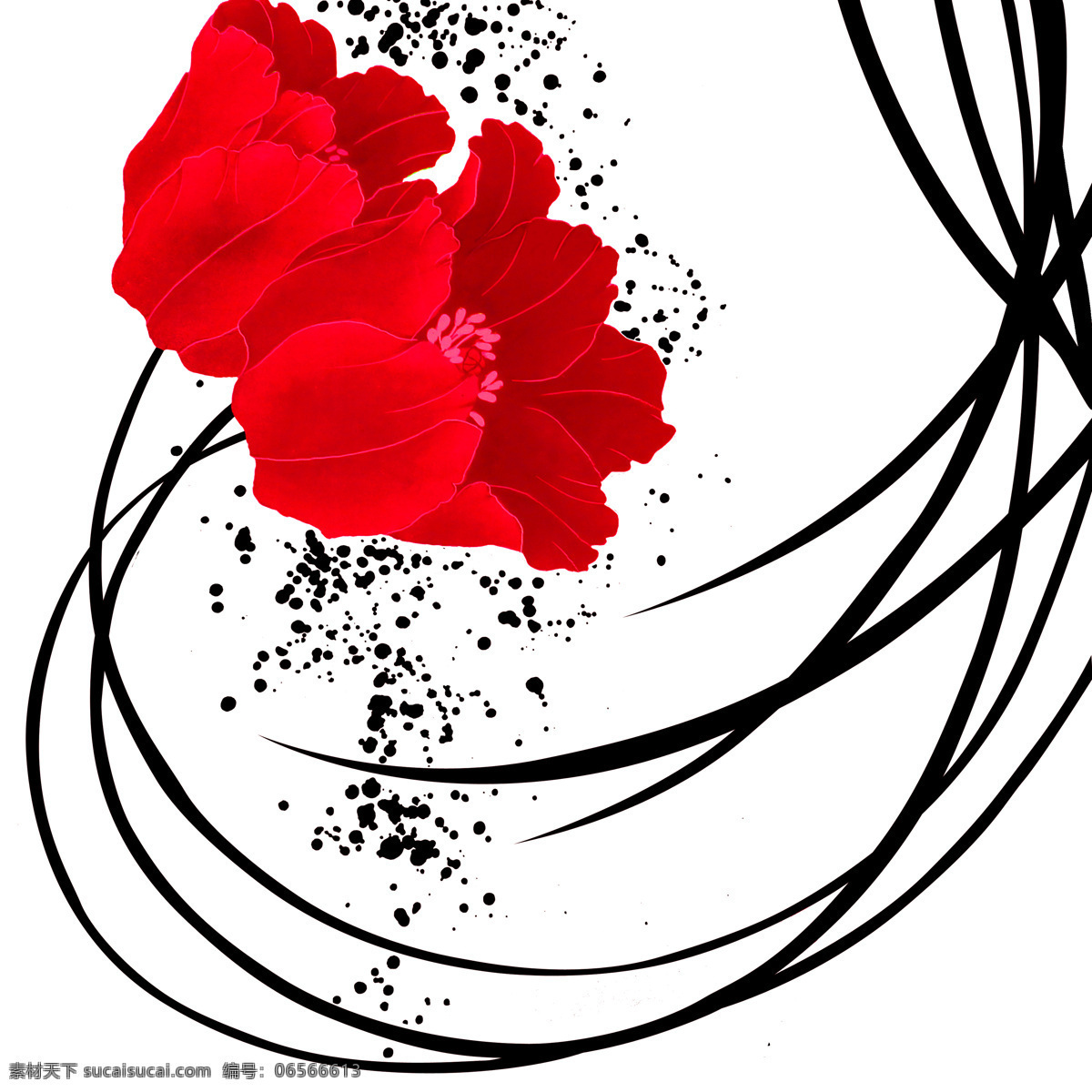 红色 花卉图片 焐 装饰素材 无框画