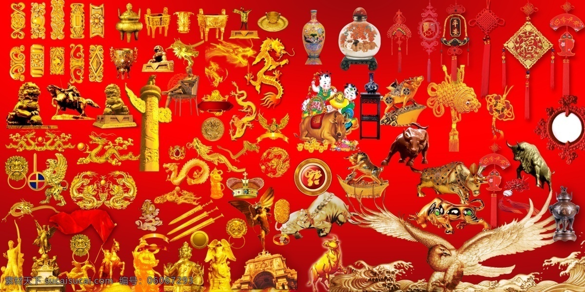 金色 大全 抠 图 金色素材 华表 雕像 多种 psd素材 分层素材 抠图素材 源文件