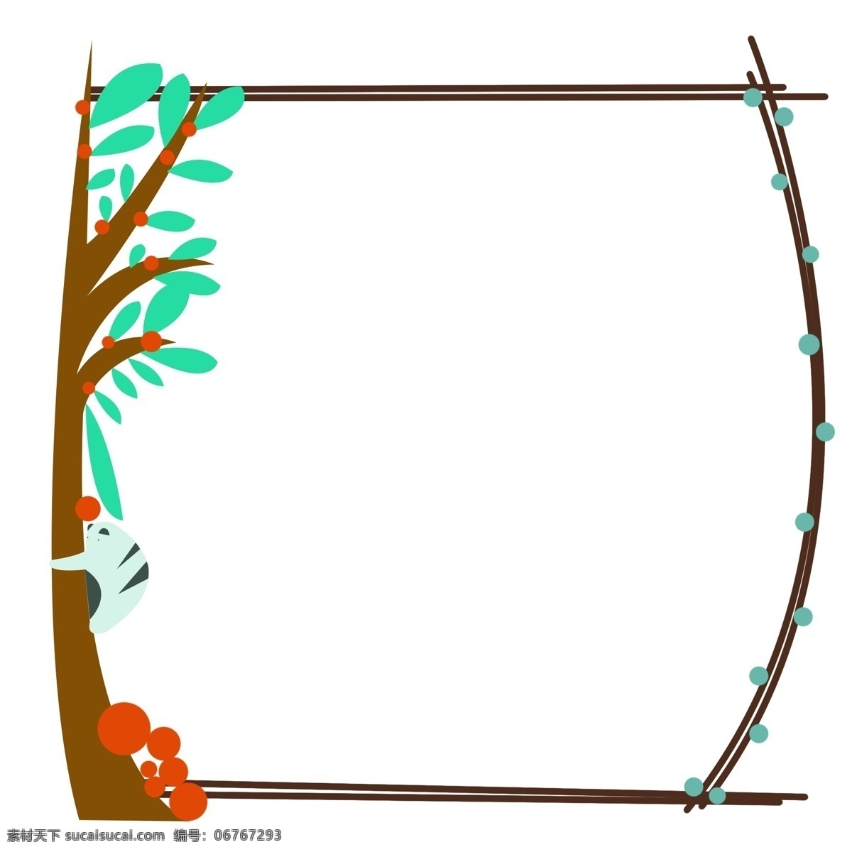可爱 植物 边框 插画 创意边框 可爱边框 植物边框 唯美边框 绿色植物边框 红色果实 叶子