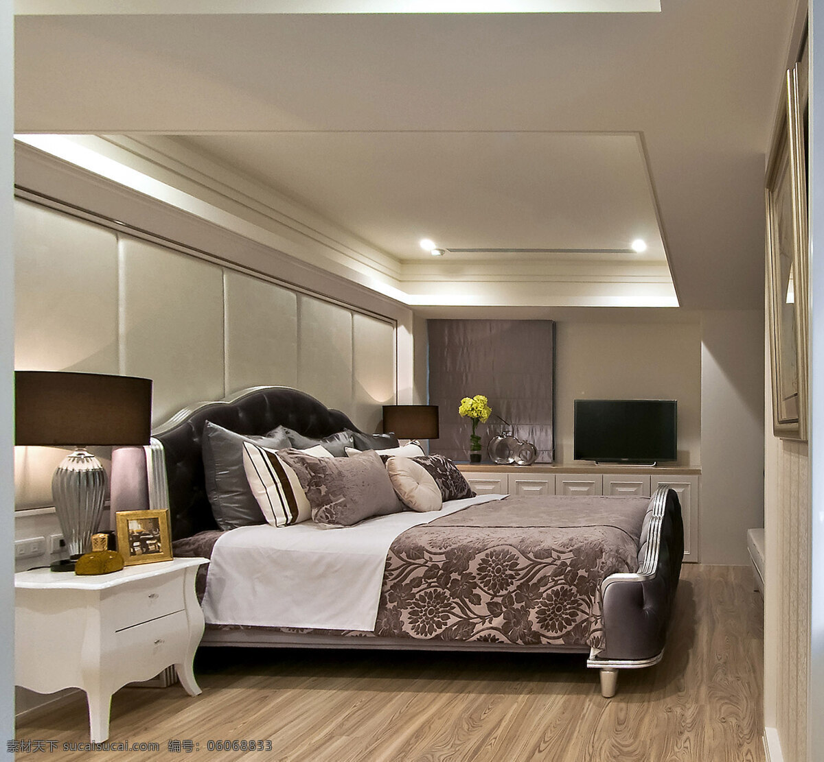 欧式 室内 床 简 欧 效果图 简欧 软装效果图 室内设计 展示效果 房间设计家装 家具