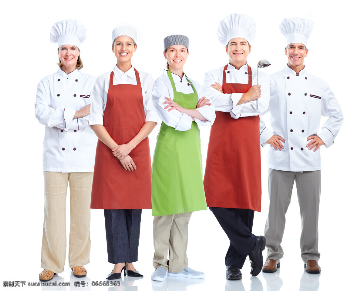 站 一起 厨师 站在一起 男人 女人 微笑 外国人 人物 生活人物 人物图片