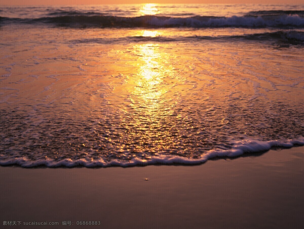 海滩 海边 海水 夕阳 日落日出 自然景观 自然风景 摄影图库