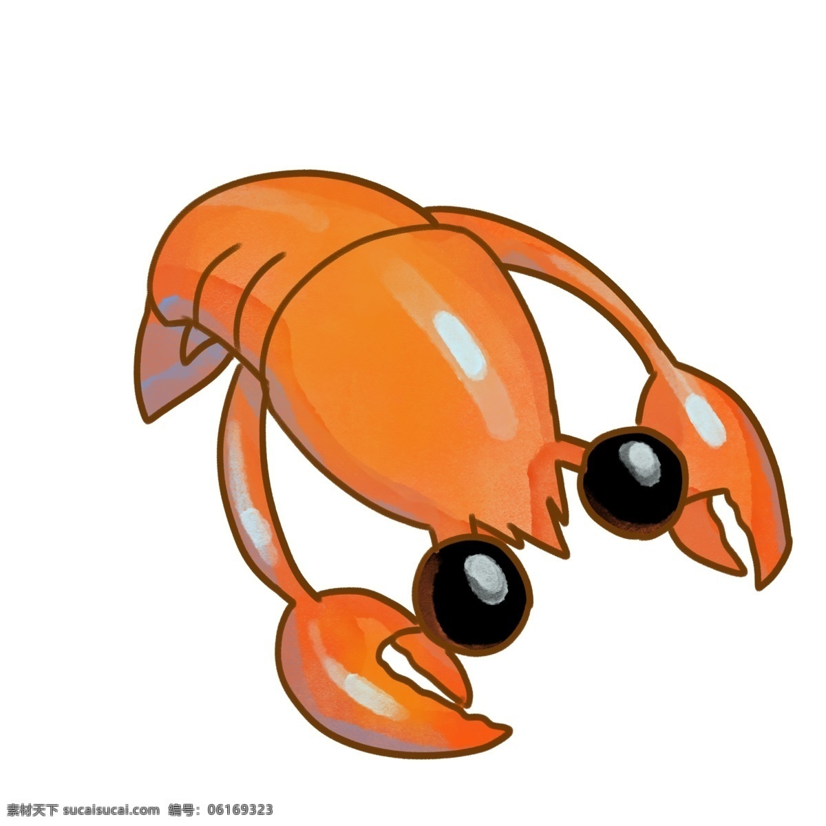 弯腰 动物 龙虾 插画 弯腰的龙虾 卡通插画 动物插画 龙虾插画 深海龙虾 淡水龙虾 大大的眼睛
