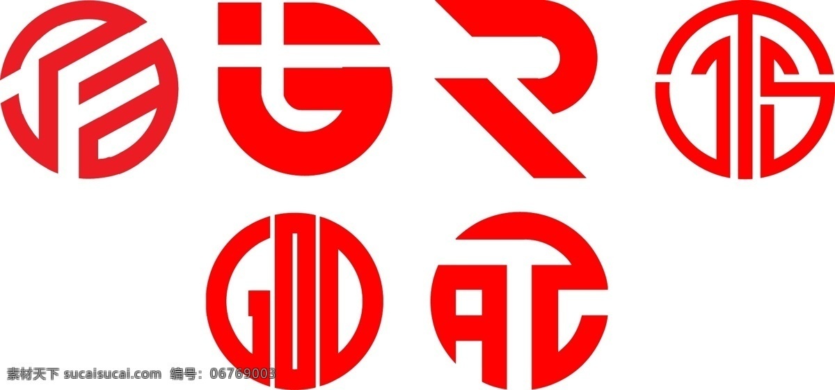 字母 简约 f g t d r i l s o a c 抽象 大气 圆形 断开 连接 logo 标志 标志图标 企业