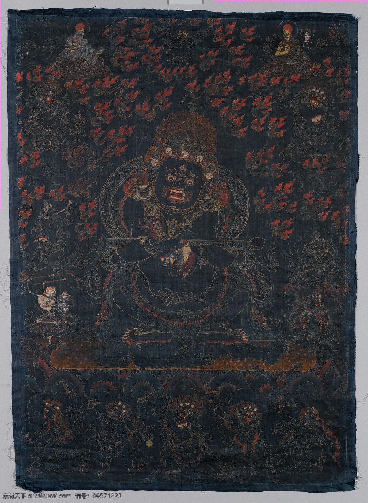 玛哈嘎拉 宝帐怙主 二臂大黑天 萨迦派 钺刀 骷髅碗 禅杖 密宗 西藏 佛 佛教 宗教信仰 文化艺术