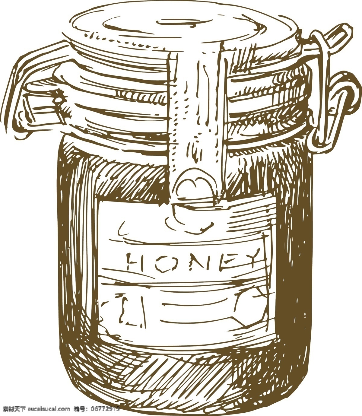 手绘 密封罐 元素 密封 罐子 蜂蜜 ai元素 免扣元素