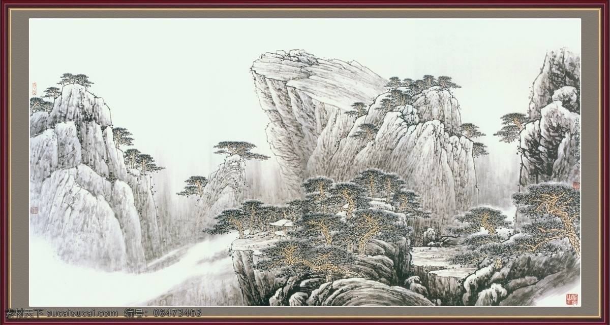 分层 风水画 国画山水 客厅装饰画 山水风景画 山水国画 山水画 模板下载 装饰画 办公室装饰画 水墨画 山水秀丽 源文件 家居装饰素材