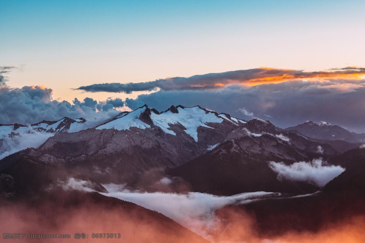 雪山美景 冬季 冬天 雪山 大山 雪景 自然景色 自然景观 自然风景